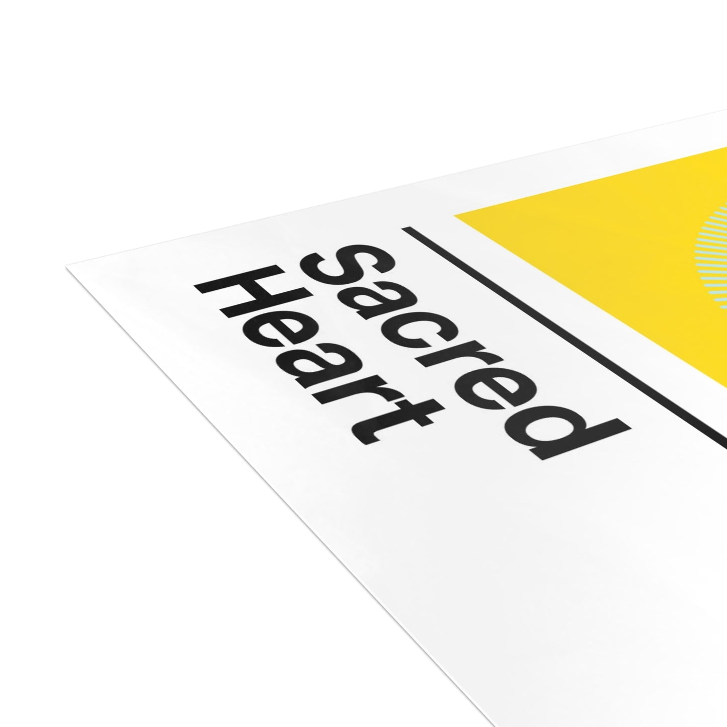 Sacred Heart Holy Card – on Yellow