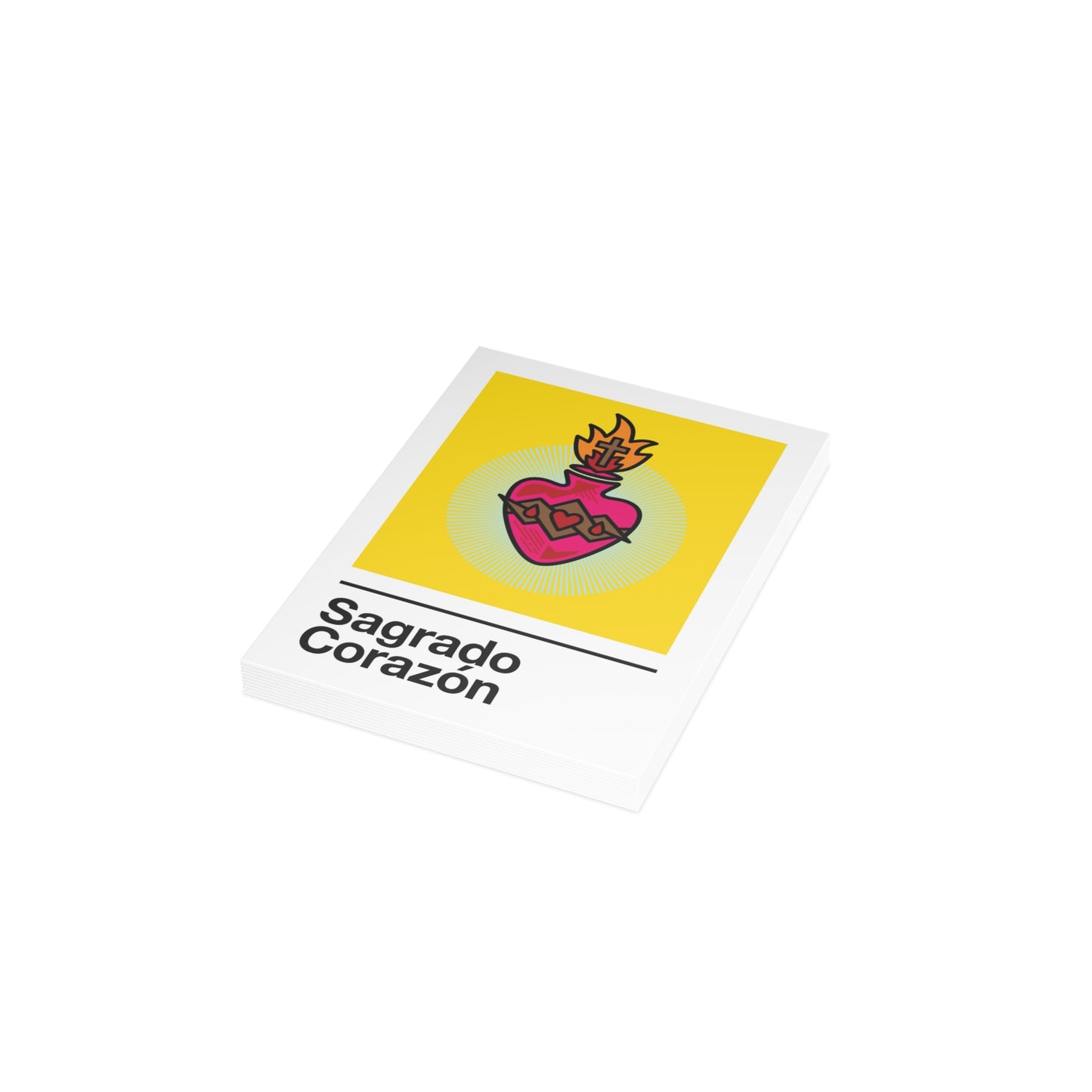 Sagrado Corazón Holy Card – on Yellow