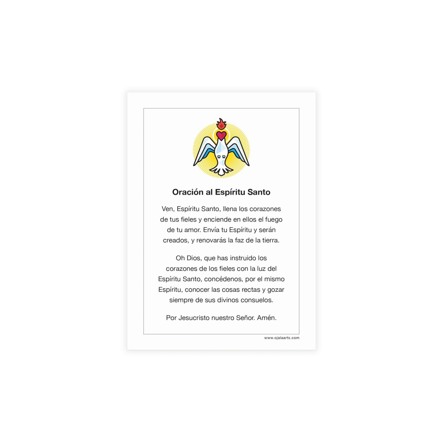 Espíritu Santo Holy Card – on Green