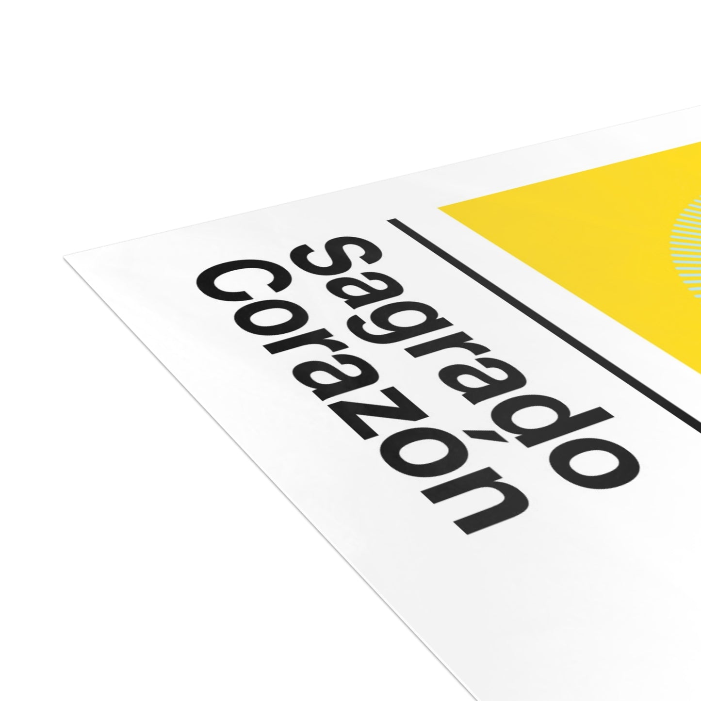 Sagrado Corazón Holy Card – on Yellow