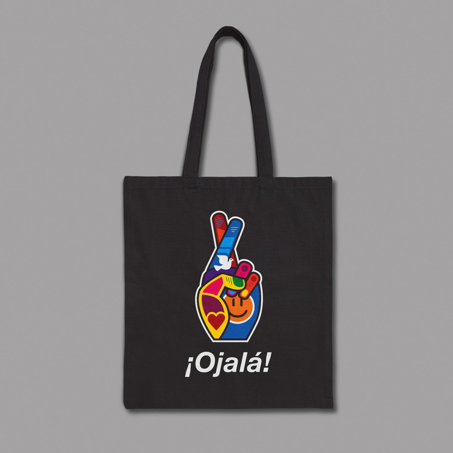 ¡Ojalá! Canvas Bag - on Black