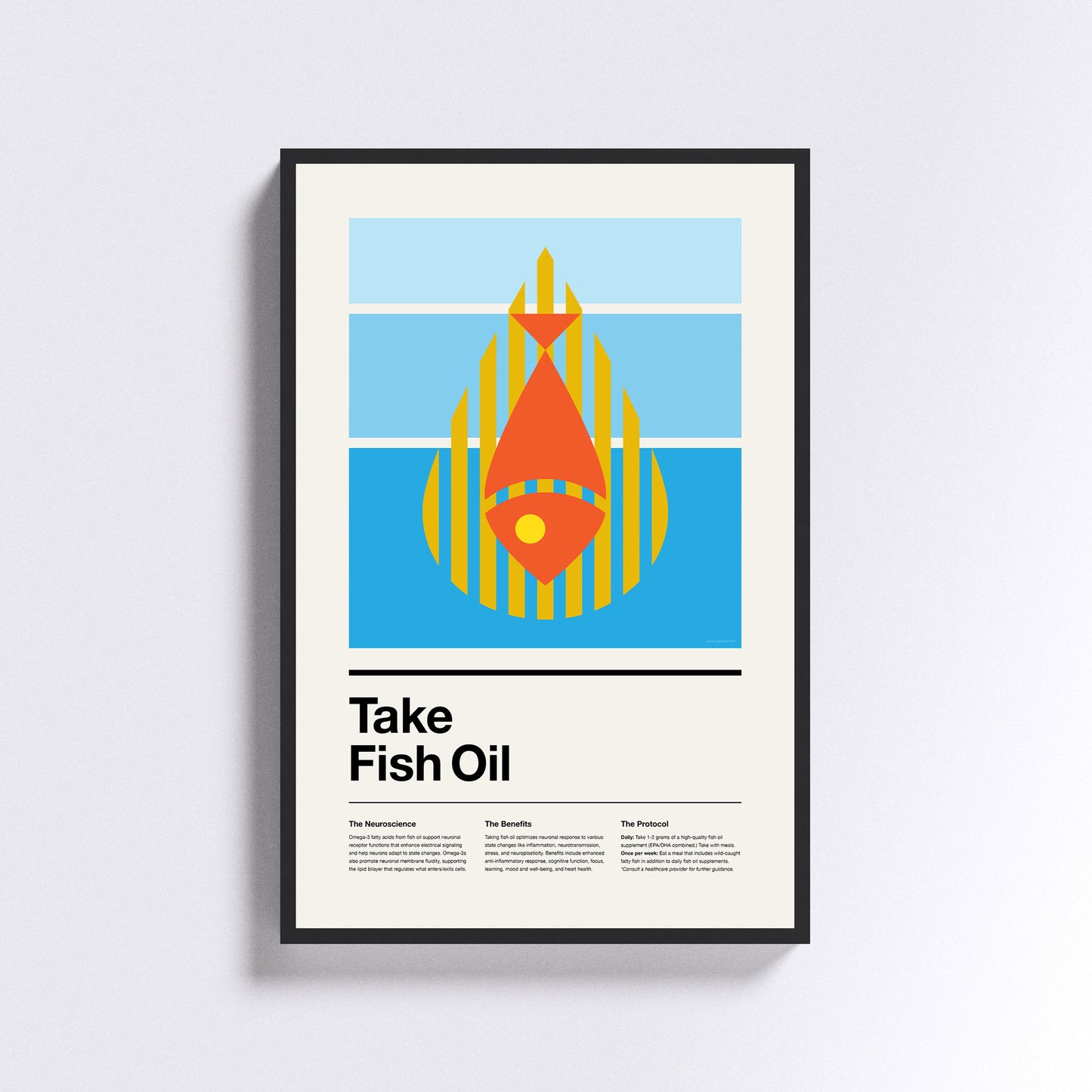 Take Fish Oil Print - on Blue