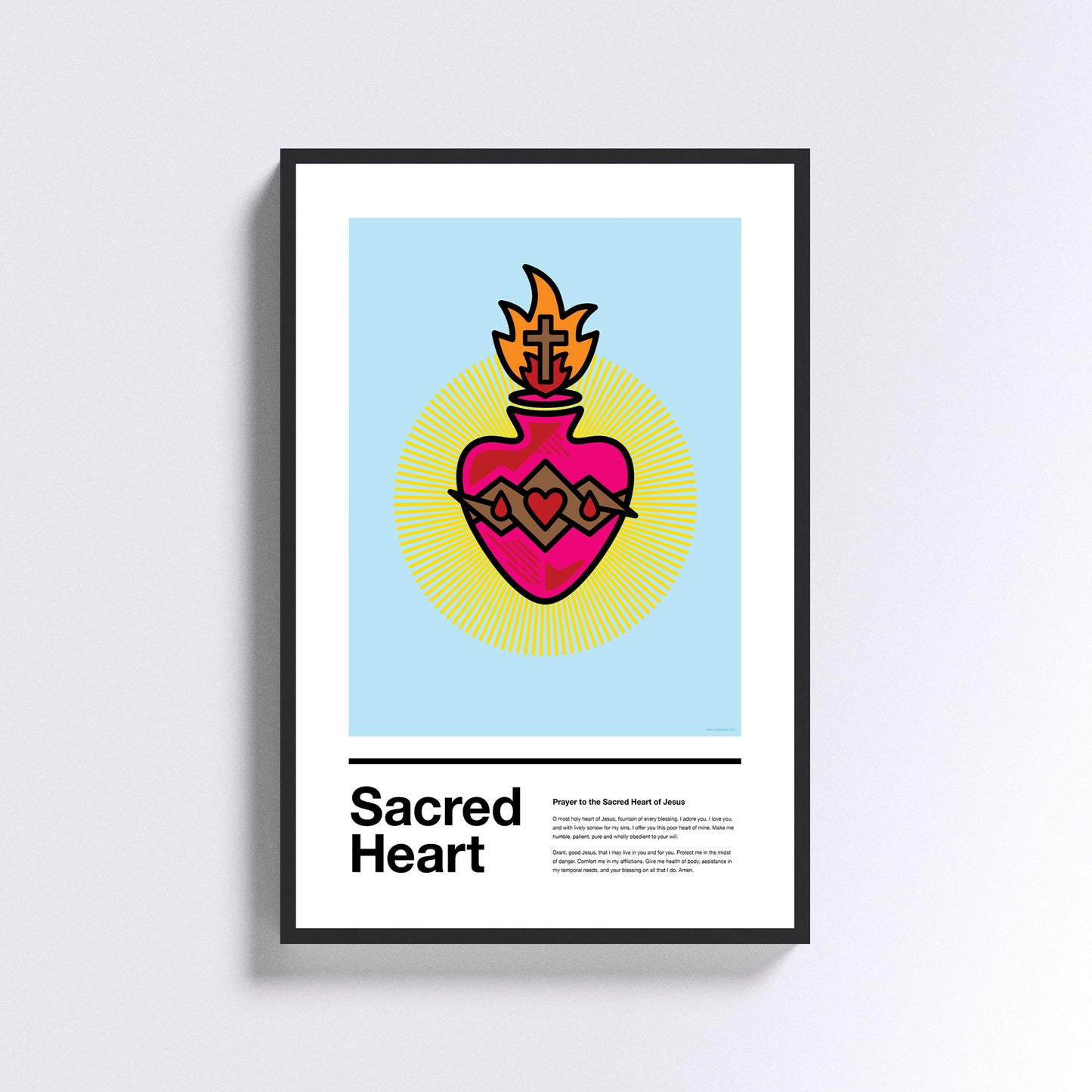 Sacred Heart - on Blue
