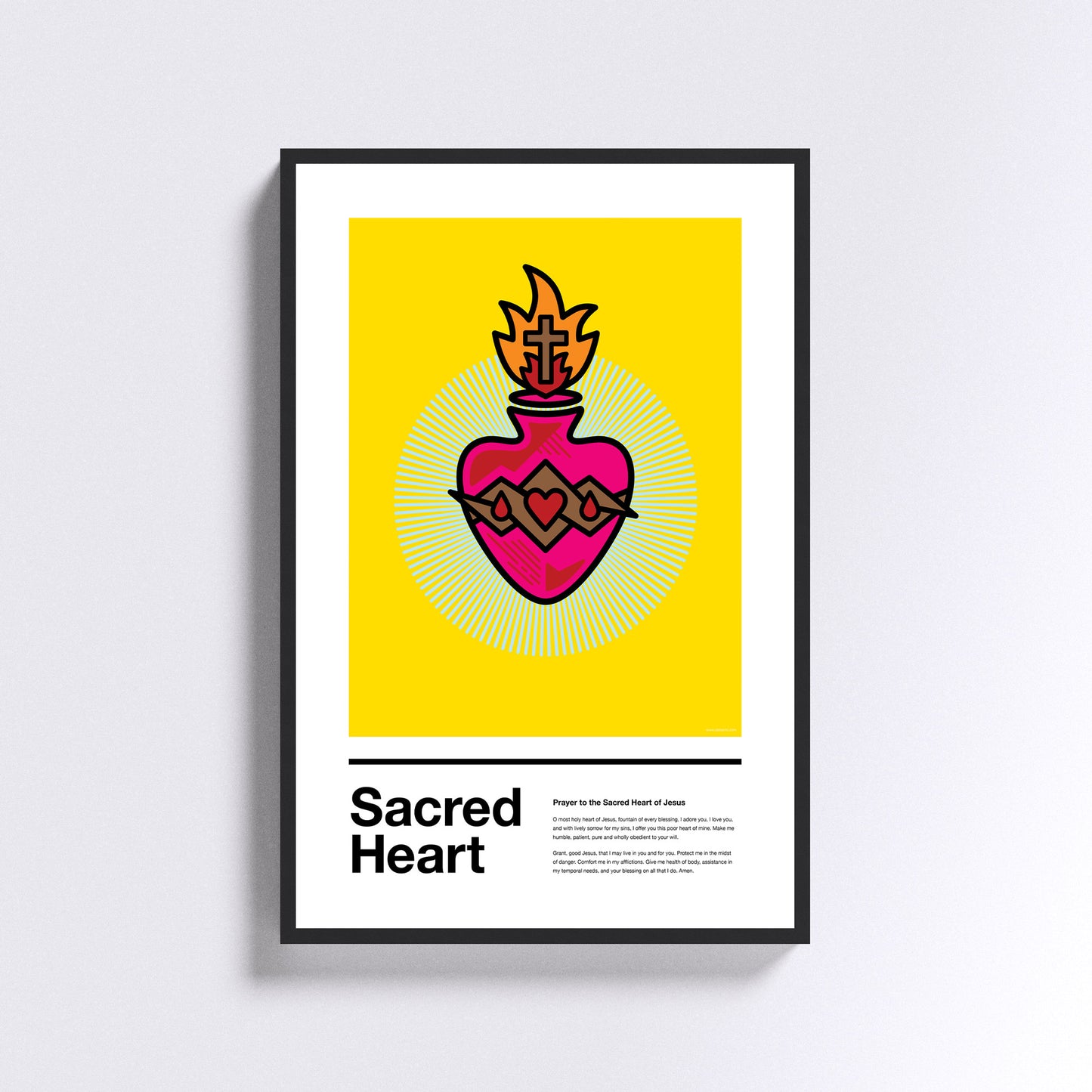 Sacred Heart - on Yellow