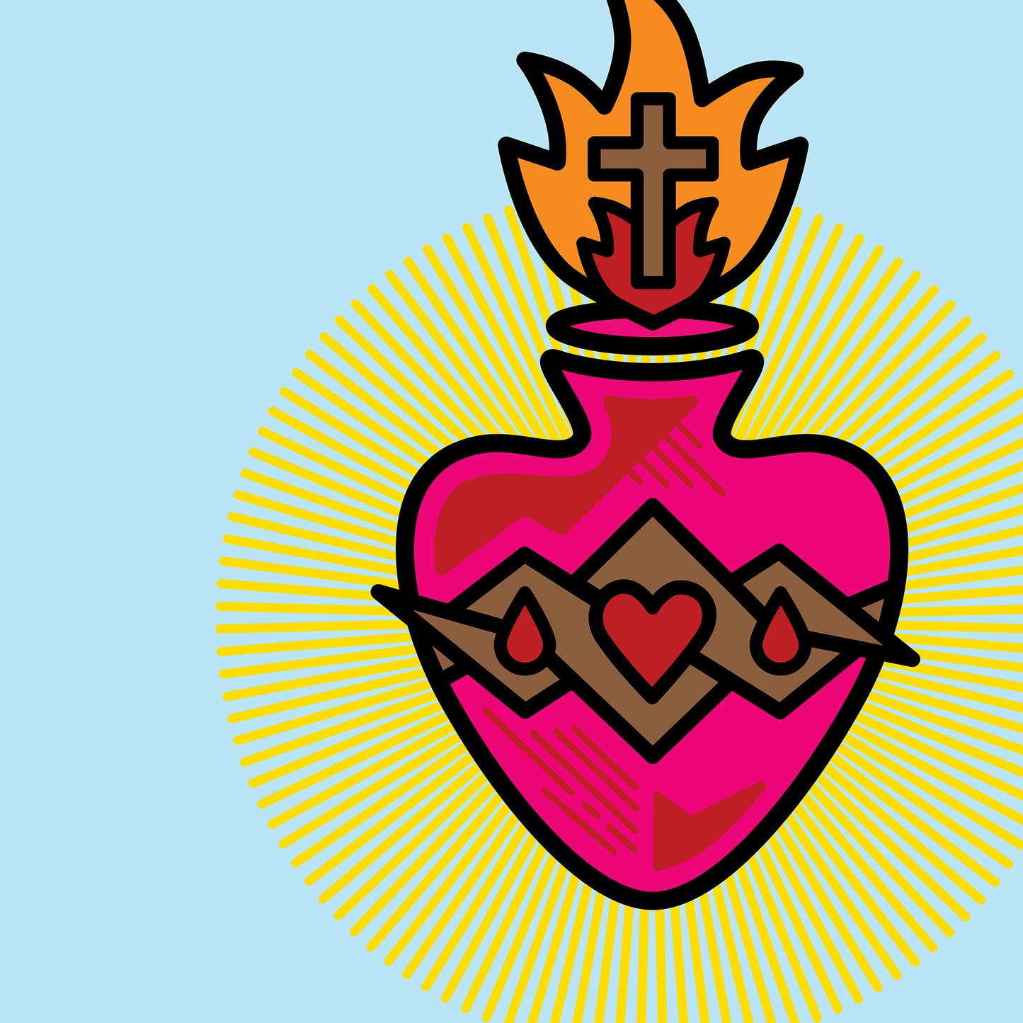 Sacred Heart - on Blue
