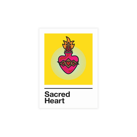 Sacred Heart Holy Card – on Yellow