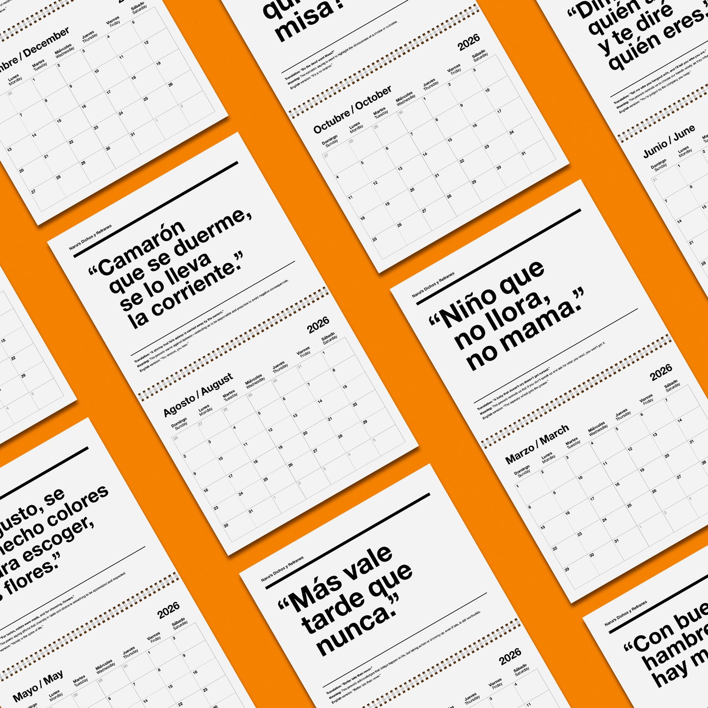 Nana's Dichos y Refranes 2026 Calendar