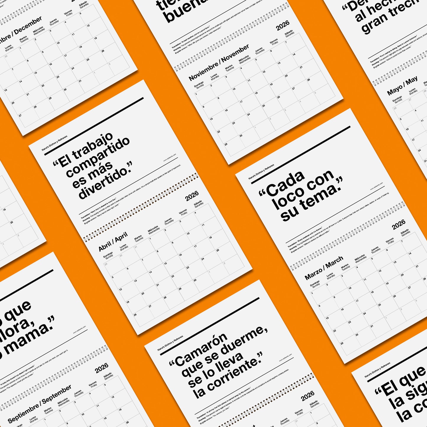 Nana's Dichos y Refranes 2026 Calendar