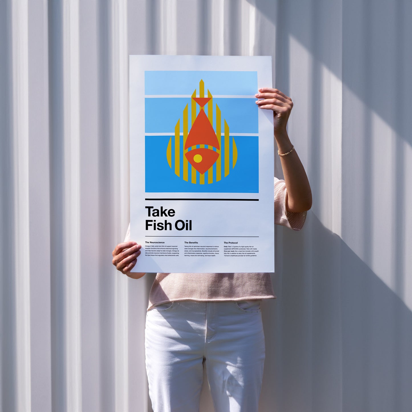 Take Fish Oil Print - on Blue