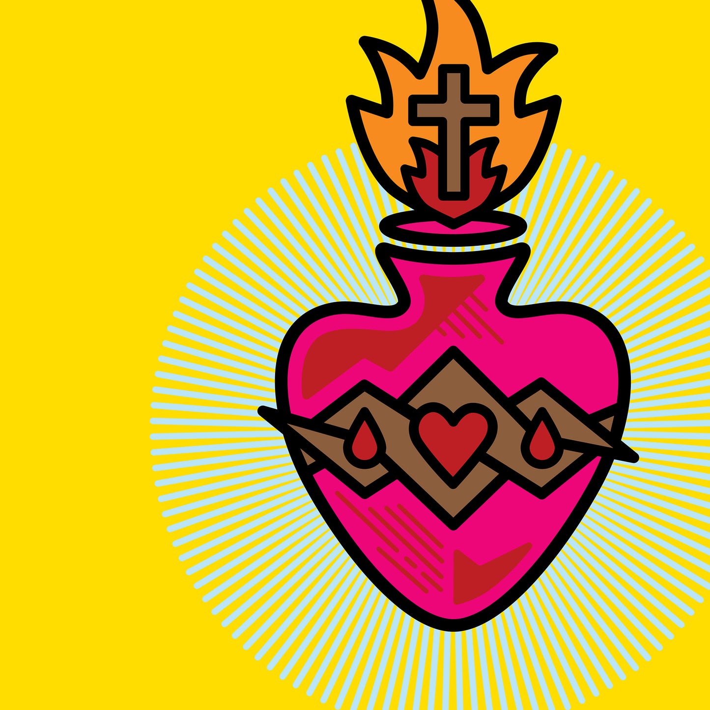 Sacred Heart - on Yellow